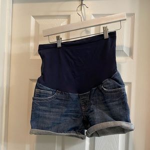 Maternity denim shorts